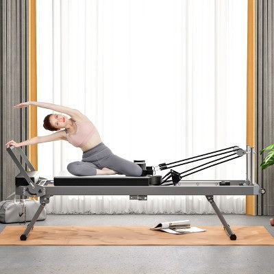 Foldable pilates reformer (dual resistance, 330.5 lb capacity)