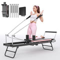 Foldable home pilates reformer with jump board & 4 springs