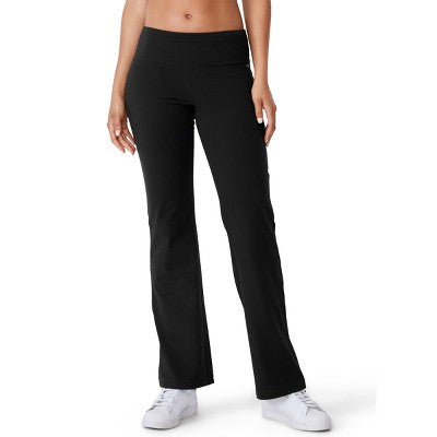 women’s cotton stretch bootleg pant, black