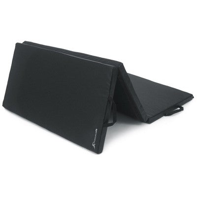 tri-fold exercise mat, 6 ft x 4 ft, black