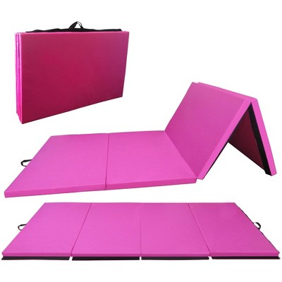 Folding high-density aerobics mat (blue/black)