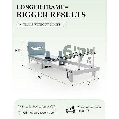 foldable reformer with music-wire springs, jump board & box