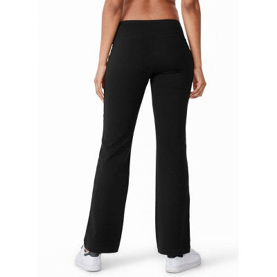 women’s cotton stretch bootleg pant, black