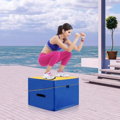 folding incline/tumbling mat, non-slip PVC, yellow