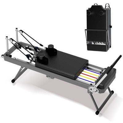 Foldable pilates reformer (dual resistance, 330.5 lb capacity)