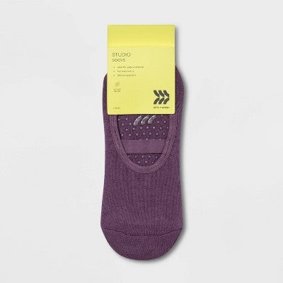 Grip barre liner socks 2-pack, brown/purple