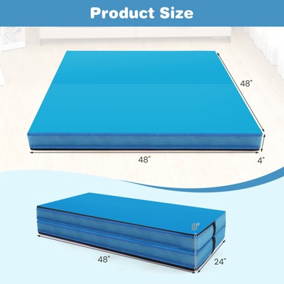 bi-fold gymnastic mat 4 ft x 4 ft x 4\", blue
