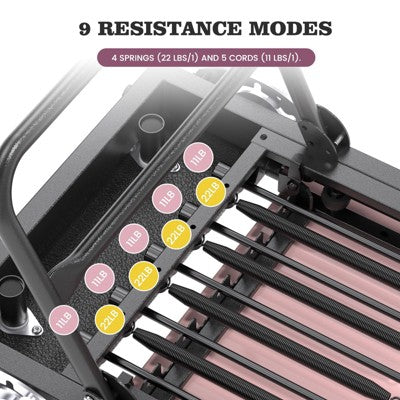 Foldable home pilates reformer with jump board & 4 springs