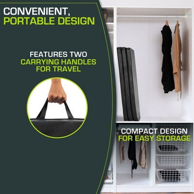 tri-fold exercise mat, 6 ft x 4 ft, black